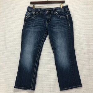 Miss‎ Me Embellished Bootcut Jeans Dark Wash Rhinestones Pockets Denim Size 30
